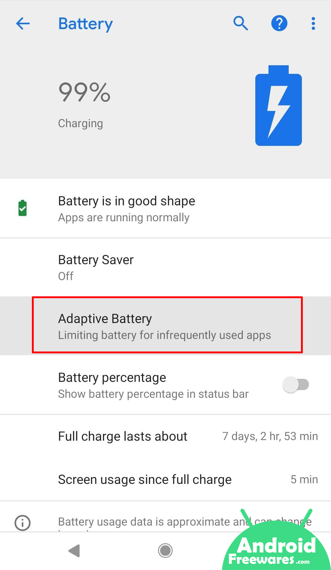 android adaptve battery