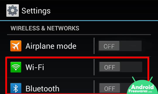 turn off wifi and bluetooth