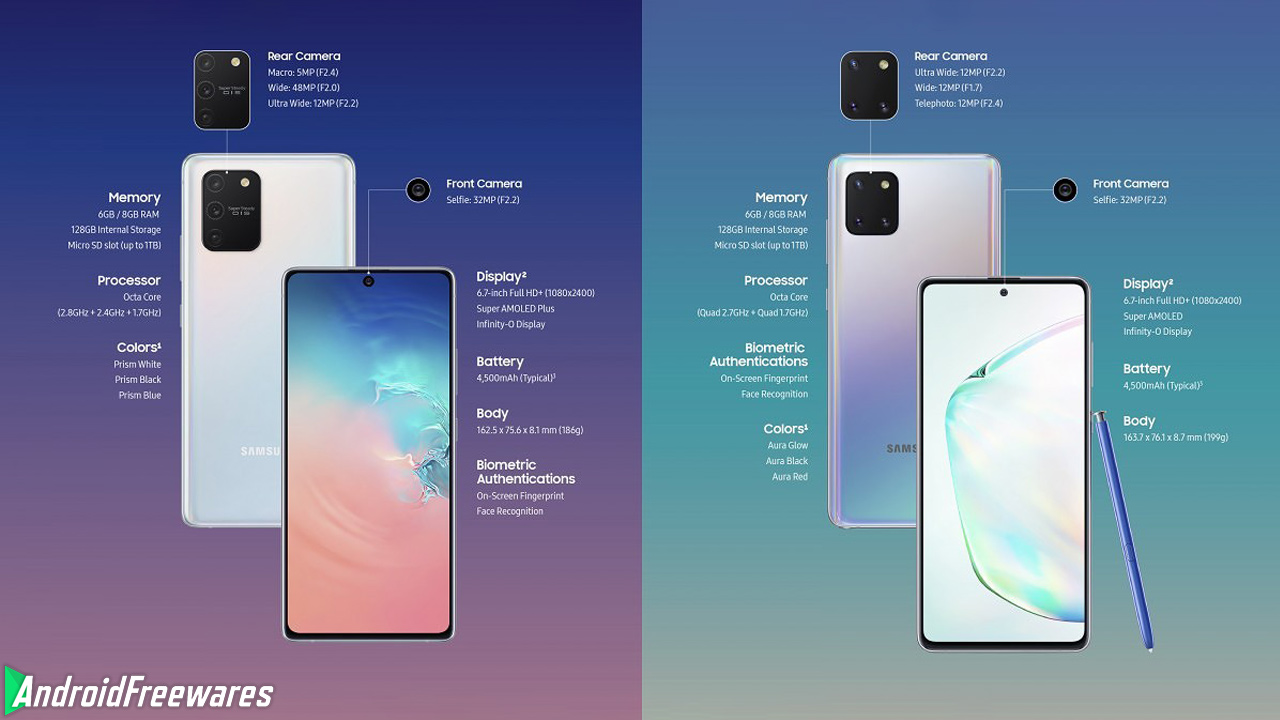 Galaxy S10 Lite Note 10 differences